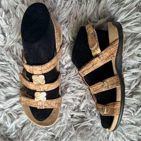 Vionic Amber tan cork style slingback strappy sandals women’s shoe size 7 - Picture 2 of 11